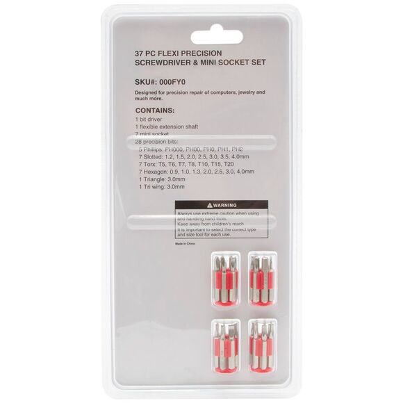 Flexi Precision 37 PC Screwdriver and Mini Socket Tool Set in Red/Black - Picture 5 of 5